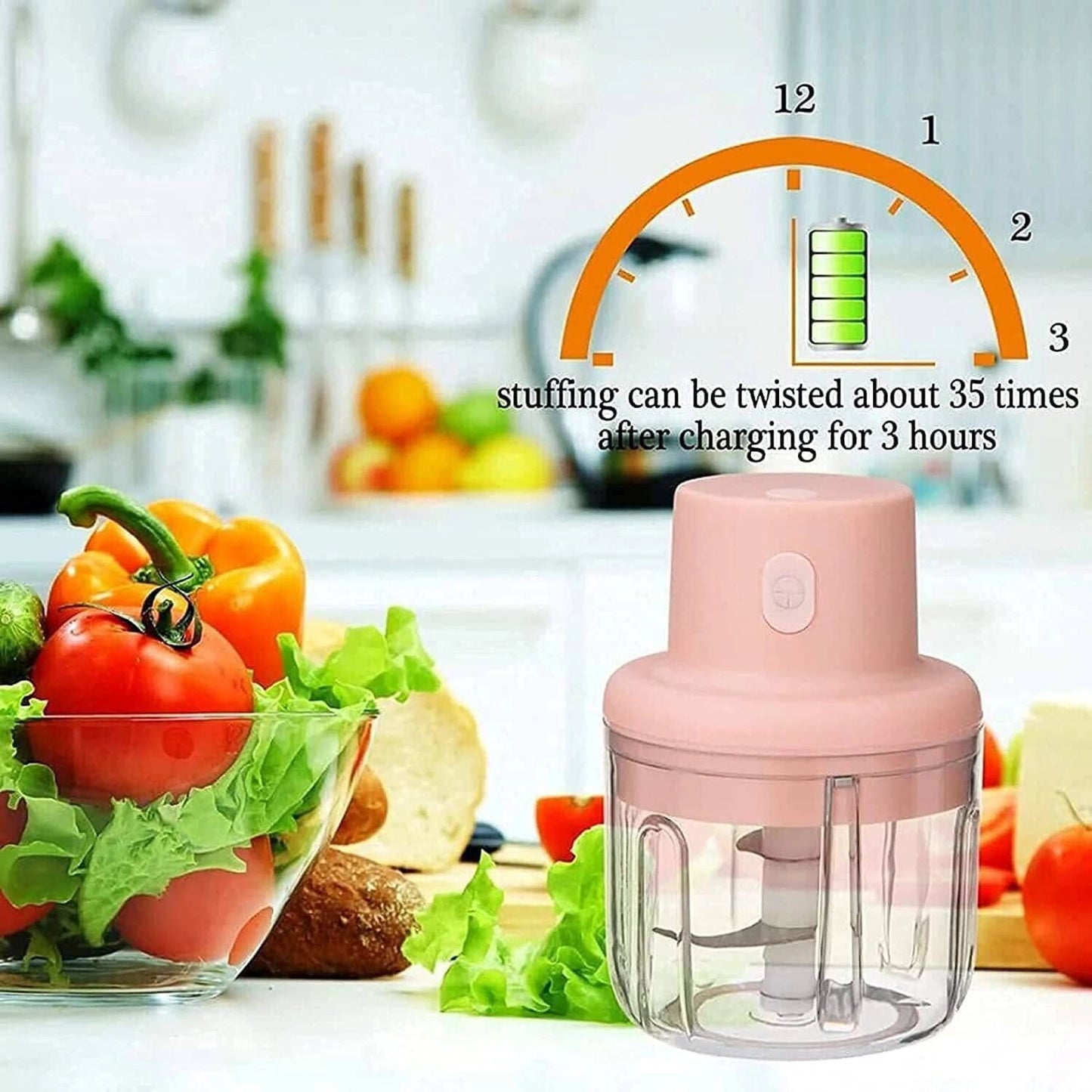 ADRAK PRO Electric Masala Chopper — USB Rechargeable Ginger Garlic Paste Maker (250ml)